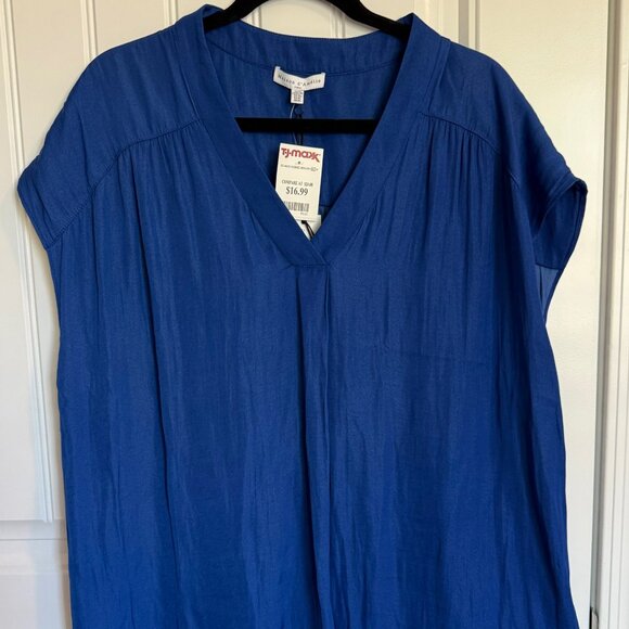 Maison d'Amelie Blue Ladies Blouse Size XL NWT - Picture 1 of 8